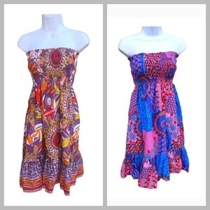 Vintage Multicolor Boho Mini Dress Bundle Size Medium